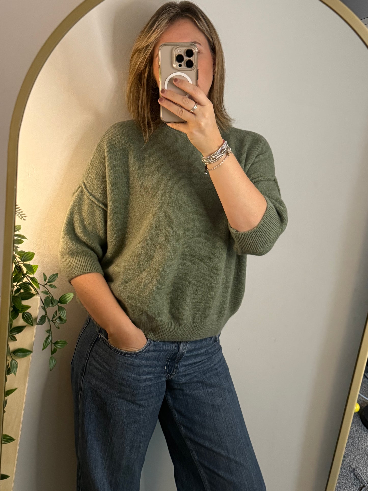 The Tilda - Cropped Sleeve Knit