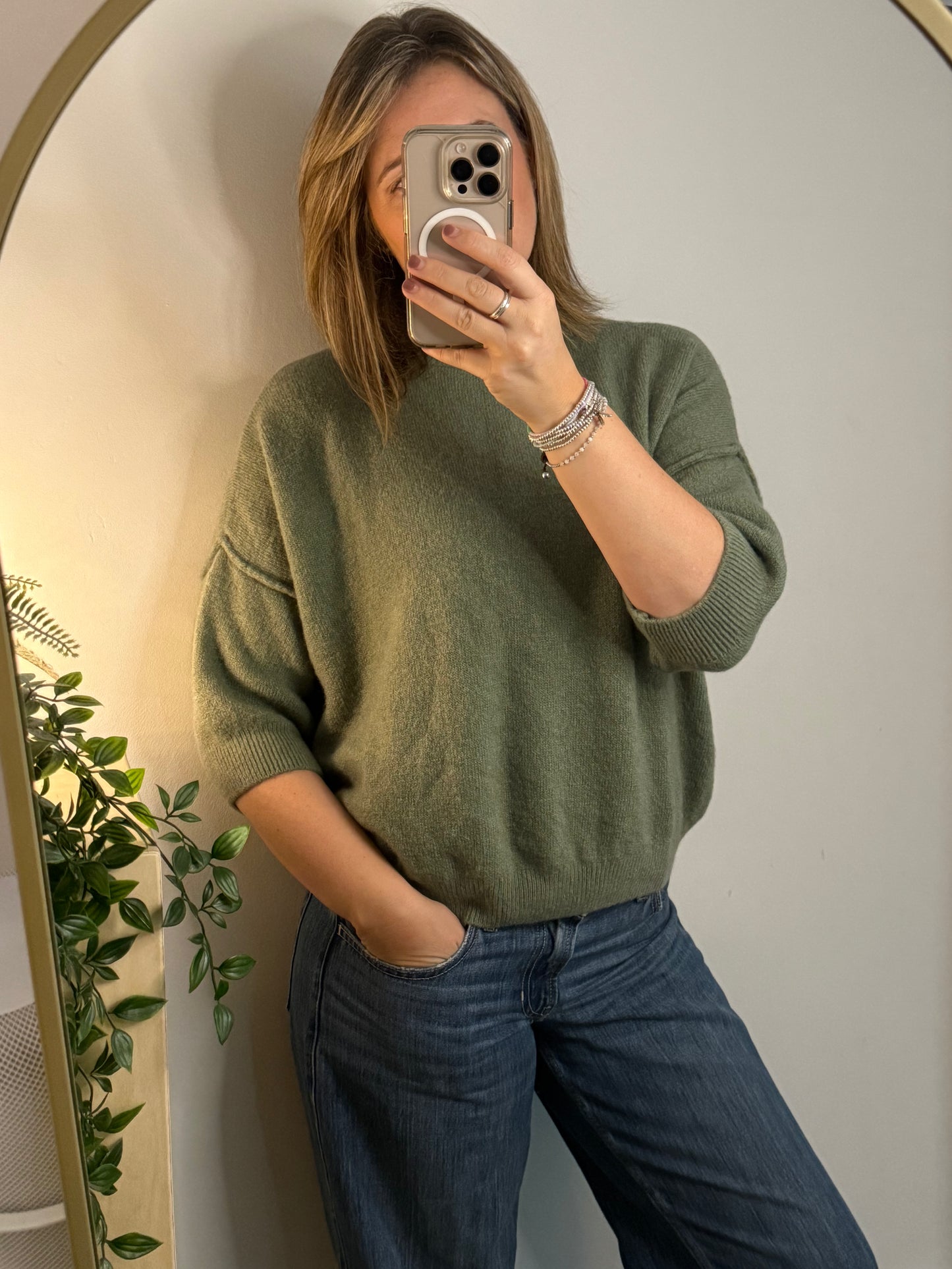 The Tilda - Cropped Sleeve Knit
