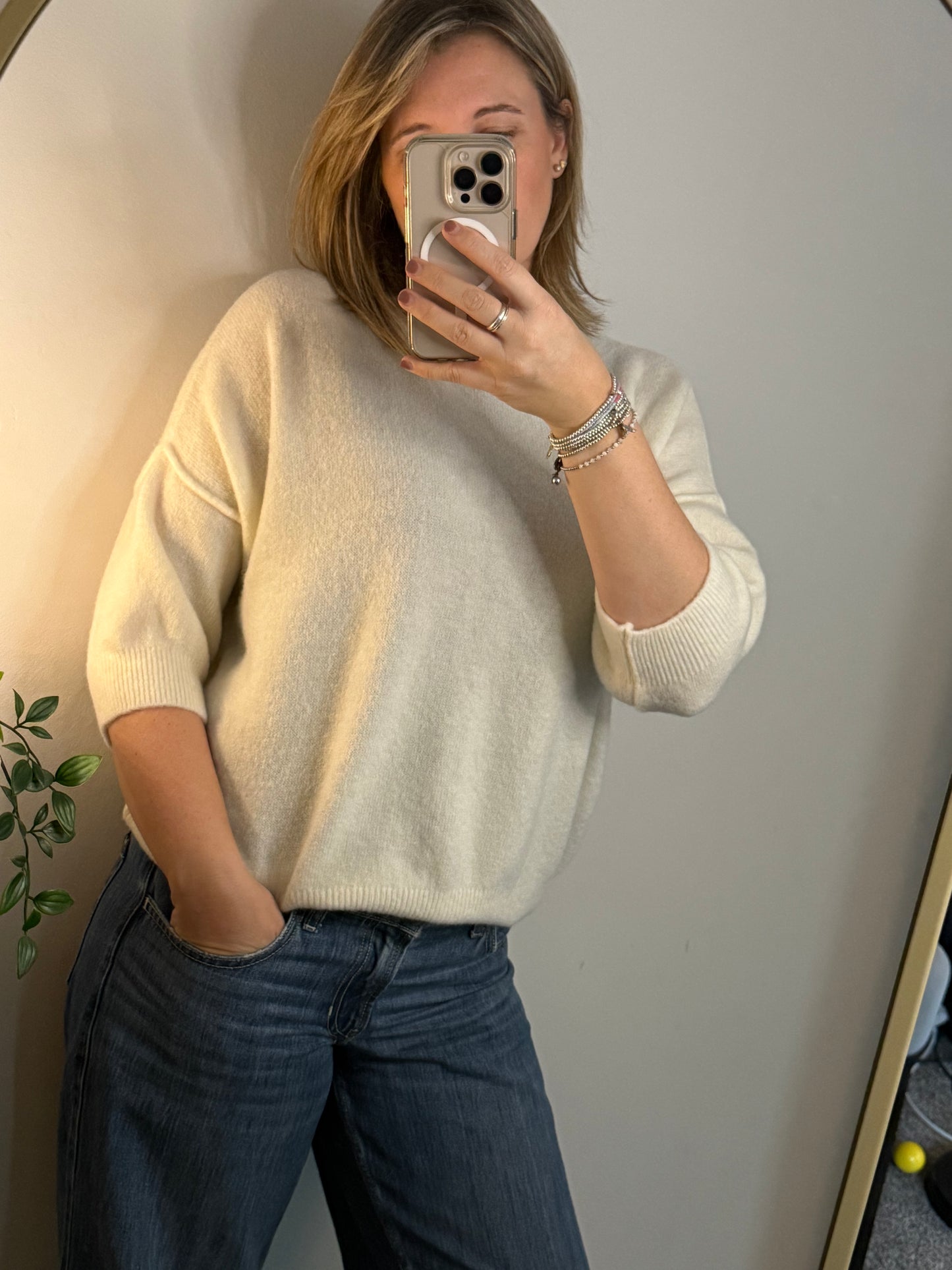 The Tilda - Cropped Sleeve Knit