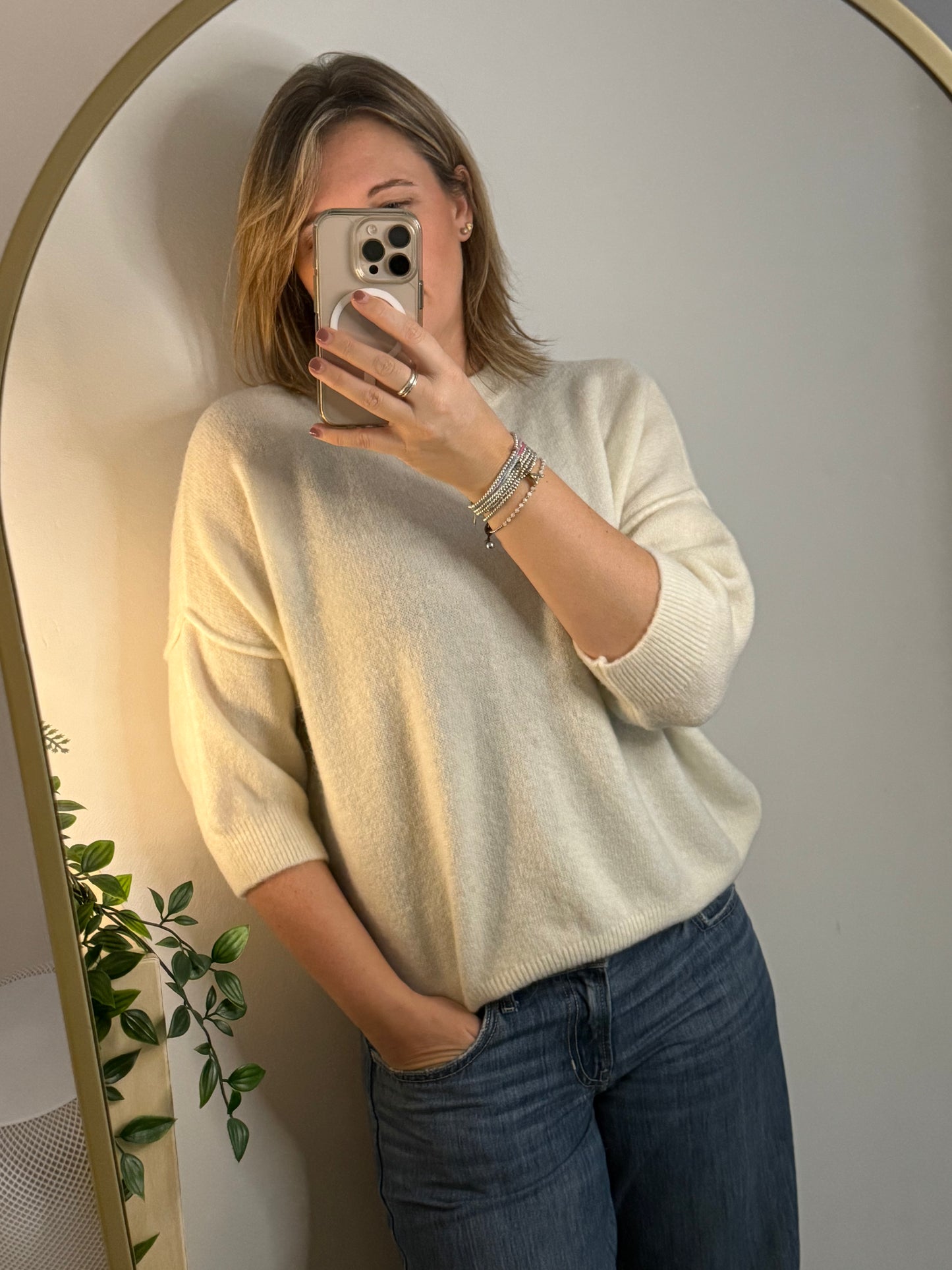 The Tilda - Cropped Sleeve Knit